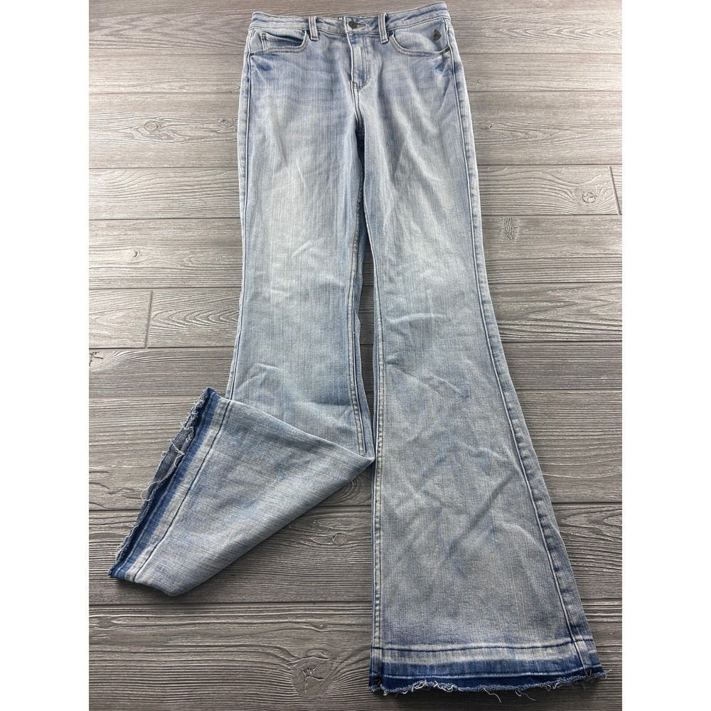 Idyllwind Miranda Lambert Light Wash Flare Jeans Raw Hem 8W x 34L